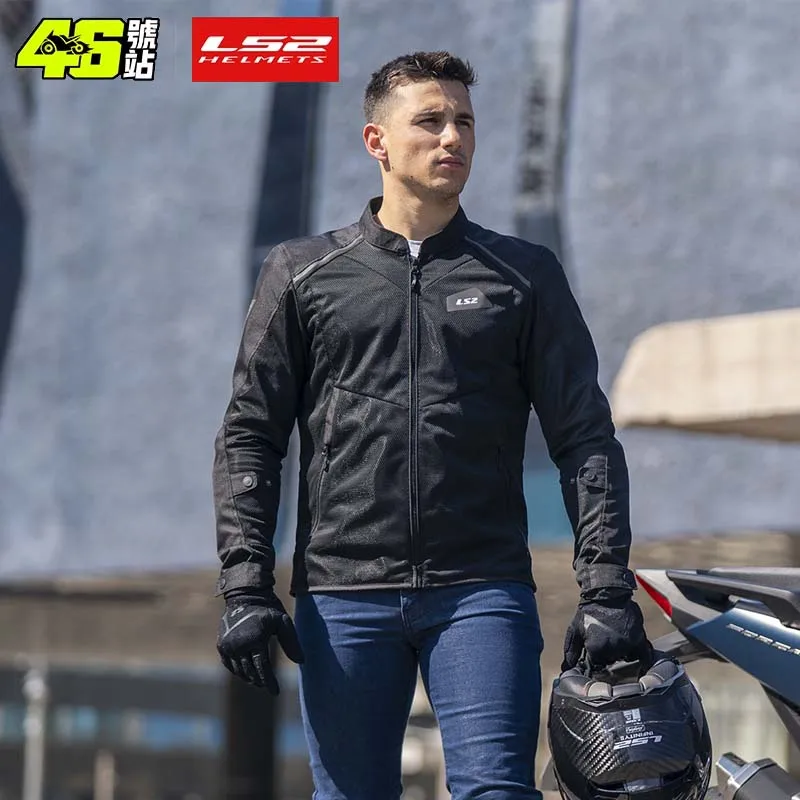 

LS2 BREEZE Original Motorcycle Jacket MJ176 Summer Mesh Breathable Motorbike Jacket for Men And Women with CE Anti-fall
