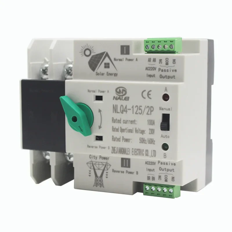 Imagem -04 - Fotovoltaica Inversor Modelo de Comutação de Energia Contínua Dual Power Interruptor de Conversão Automática 230v Nlq4125 2p 63a 100a 16a-125a