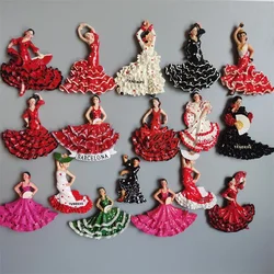 Magneti per il frigo spagnolo ballerino di Flamenco germano artificiale Souvenir arti Decorative frigorifero adesivi magnetici decorazione domestica