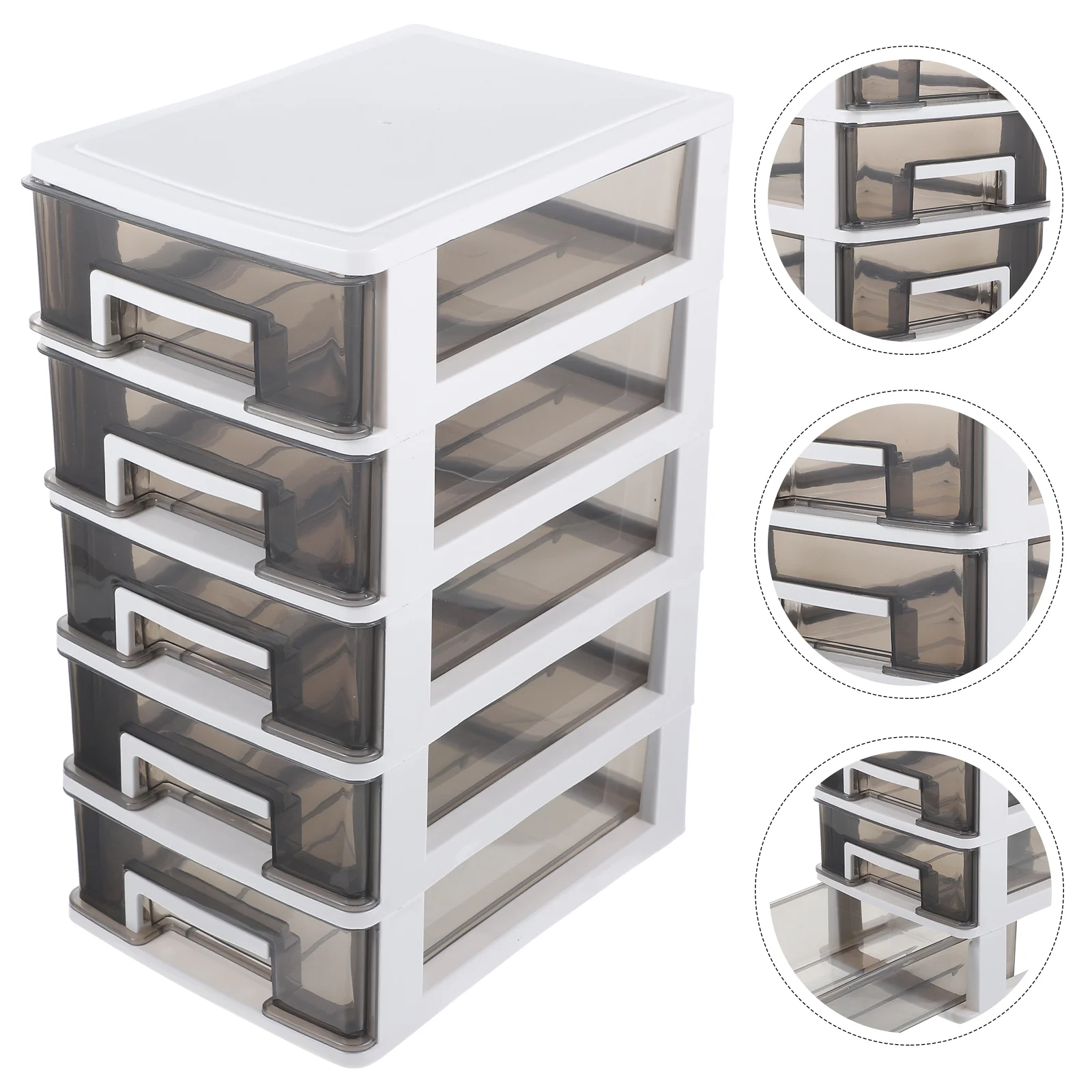 

Drawer Storage Cabinet Bathroom Organizer Office Case Desk with Cover Holder Pp Practical Style Makeup Shelves