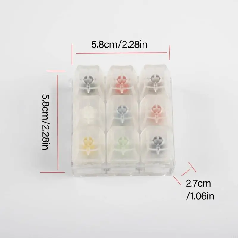 2025 جديد متعدد الألوان 9 مفاتيح ميكانيكية مفاتيح اختبار يتميز بسكن واضح لدقة