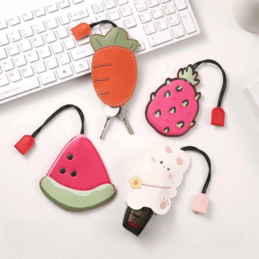 

Cute PU Leather Key Bag Large Capacity Universal Open Mouth Key Bag Multi-function Pull-out Key Bag Motorcycle