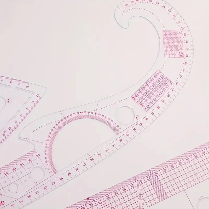 3/4/6 pieces of curved cutting ruler, soft fabric ruler, sewing tool set, measuring cutting drawing template