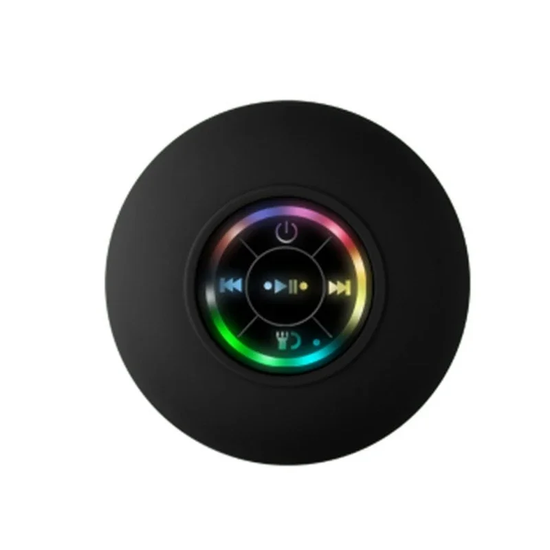 Bluetooth Compatible Shower Speaker Wireless Waterproof Speaker with FM Radio and Multi-Color LED Light Suction Cup