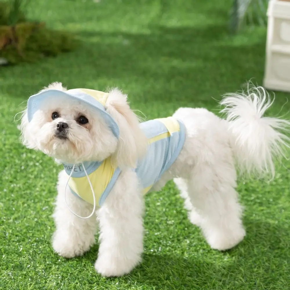 

Spring Summer Pet Sunscreen Vest Comfortable Breathable Pet Sweatshirt with Hat Ice Bag Sleeveless Dog Pullover