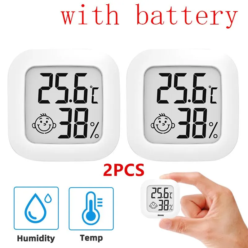 Smiley LCD Digital Temperature Humidity Sensor Thermostat Thermometer Hygrometer Indoor Room Meter Gauge Weather Station