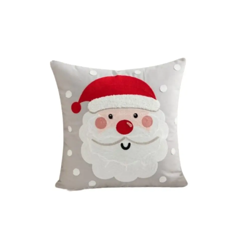 

Xmas 45x45cm Christmas Pillow Covers Embroidered Cute Couch Pillowcase Square Ornaments Sofa Cushion Cover Home
