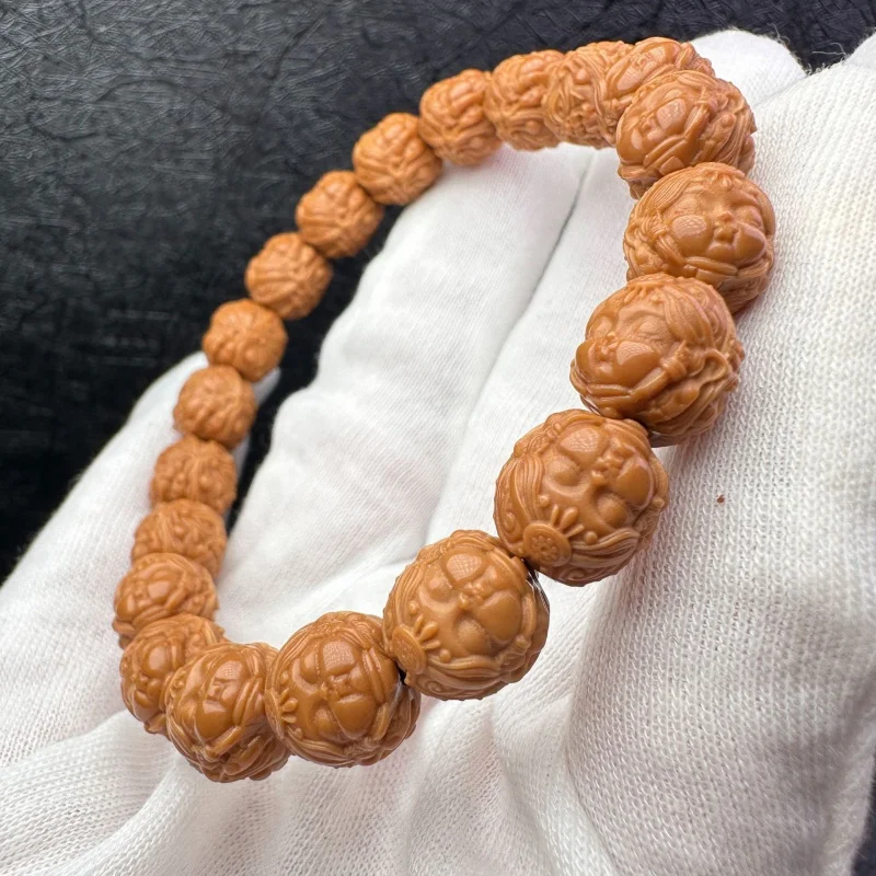 Full Product Monkey Head Walnut Seiko Carved Bracelet