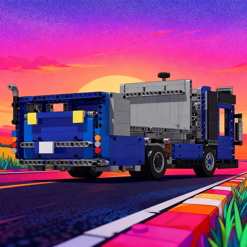 

Набор строительных блоков MOC: Техническая модель грузовика с низкопрофильным двигателем (968 деталей), архитектурные игрушки, рождественский подарок, развивающие конструкторы для детей