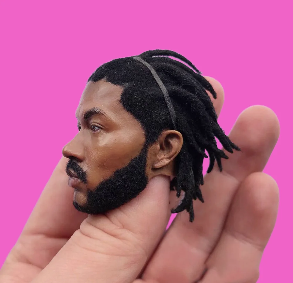 1/6 남성 농구 가장 젊은 MVP 플레이어 로즈 모발 이식 머리 조각 조각 모델 맞는 12 인치 액션 피규어 수집