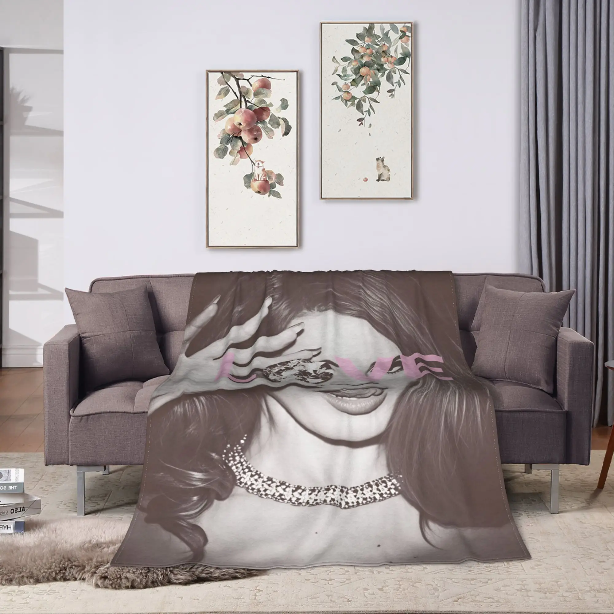 Warm Soft Blanket Child Decorative Hot Singer Lana Del Rey Throw Blanket Flannel Bedspread For Couch Chair Sofa Bed Cover