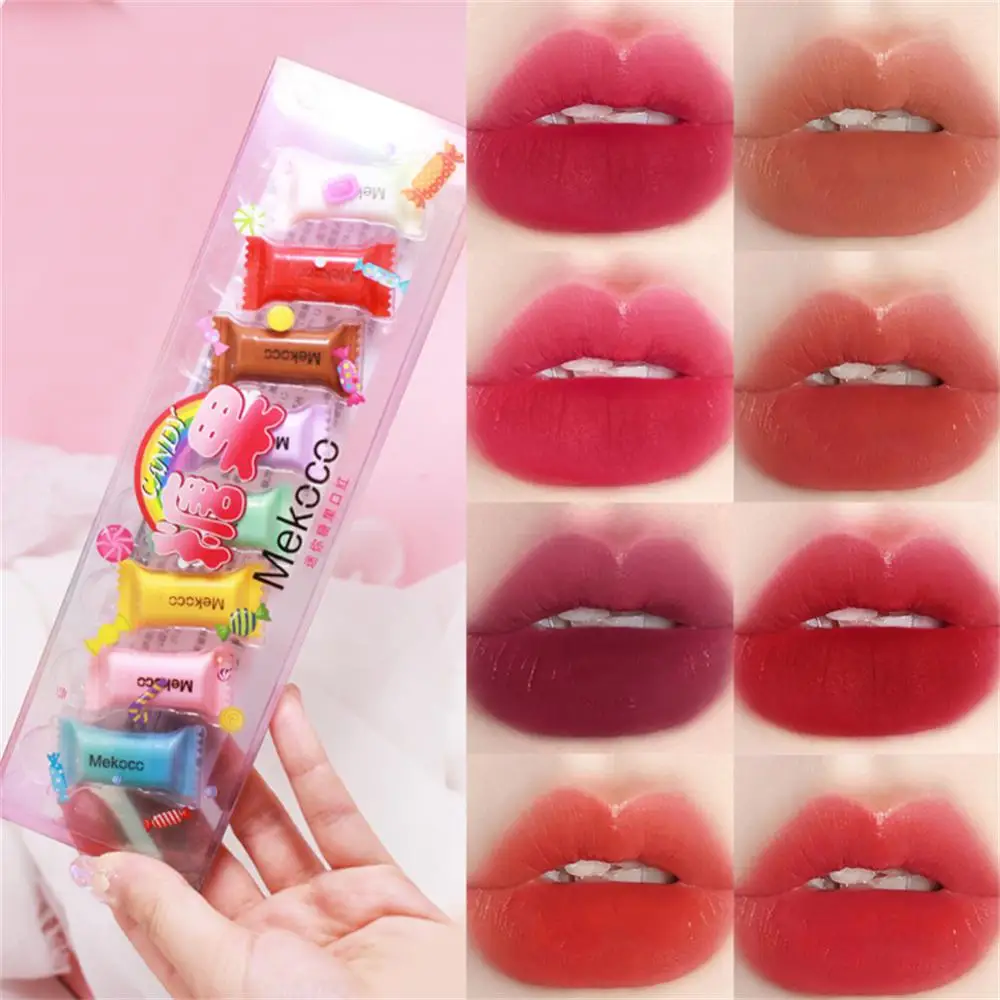 Mini Candy Matte Lipstick Set, Sexy Red Lip Tint, Velvet Lipsticks, impermeável, de longa duração, Lip Gloss, Lip Stick, maquiagem, cosméticos