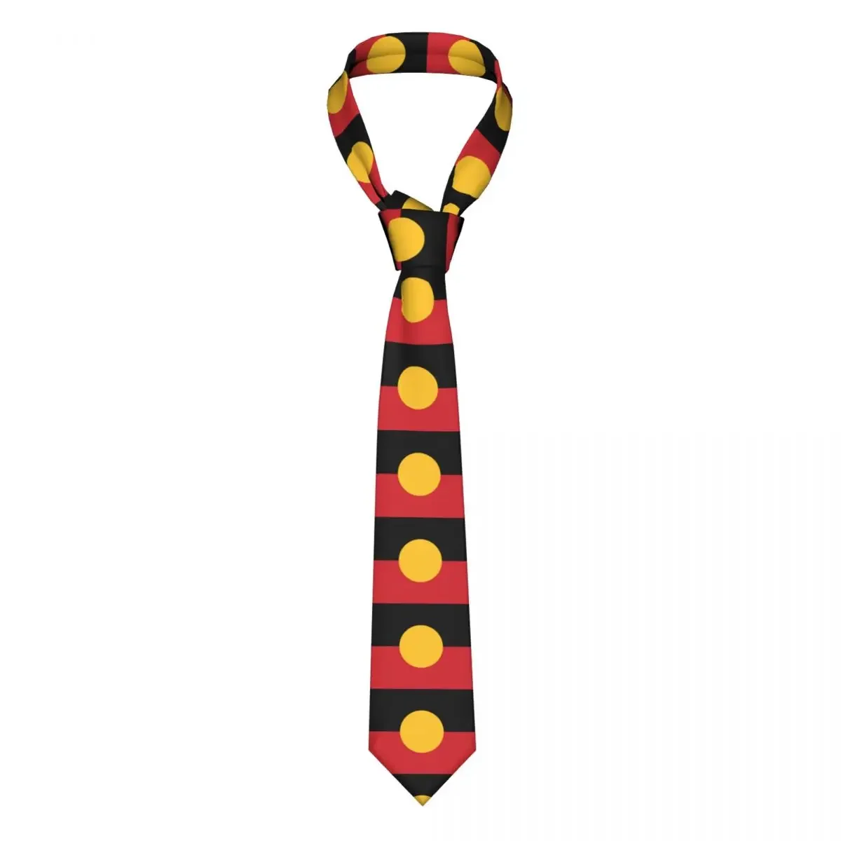 

Classic Tie for Men Silk Mens Neckties Wedding Party Business Adult Neck Casual Australian Aboriginal Flag Print