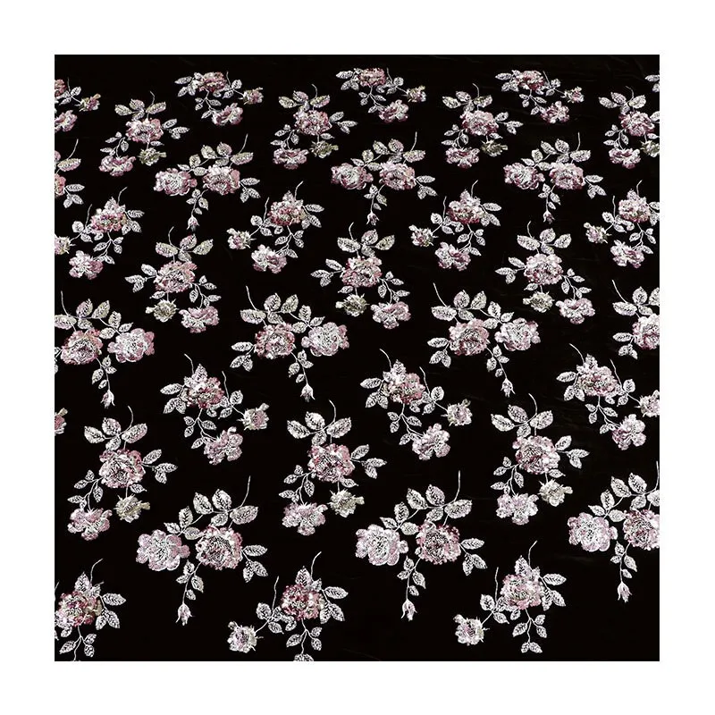 Three-dimensional beaded tube sequined trench coat wedding dress and evening gown fabric set