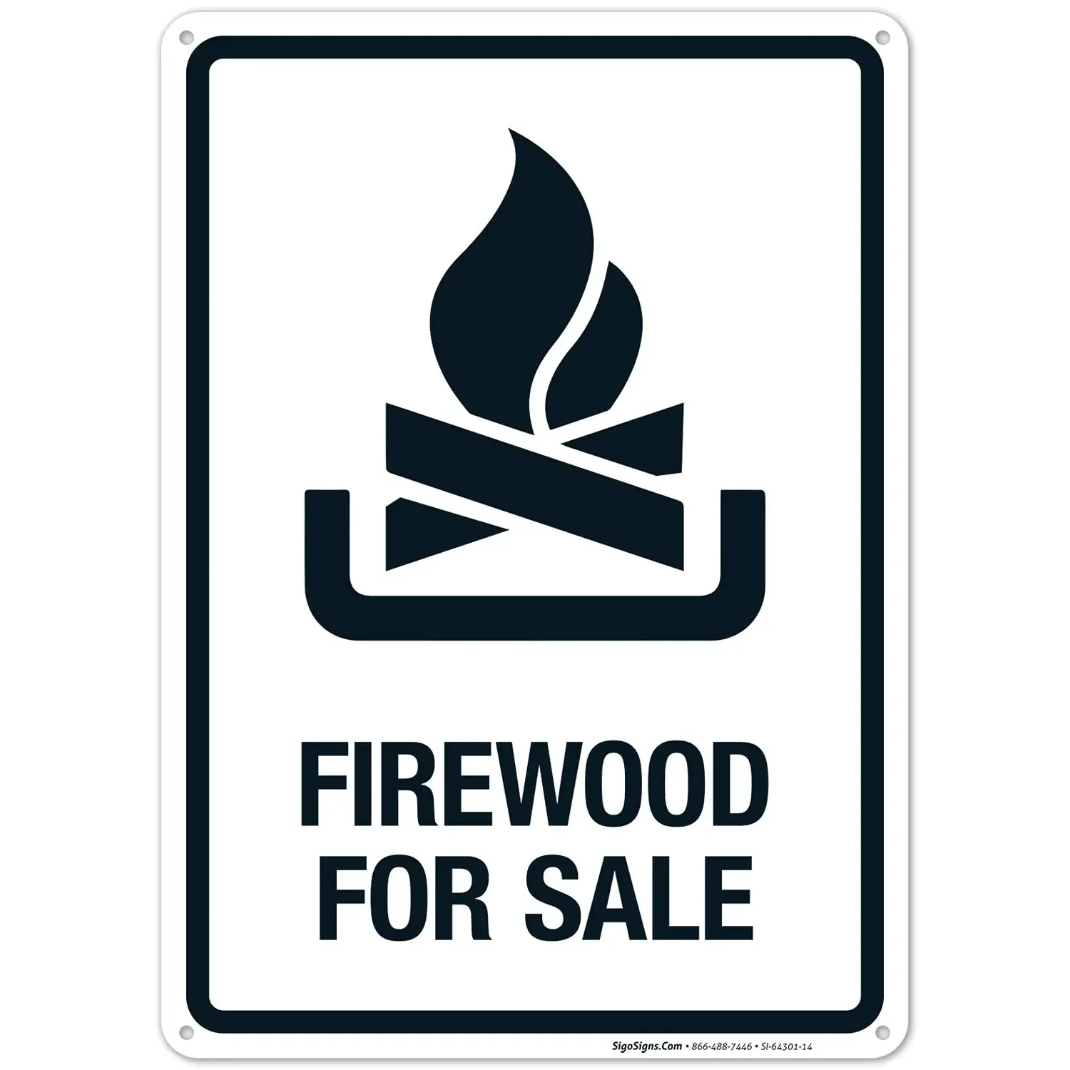 Y1,Sigo Signs, Firewood for Sale with Graphic Sign, 10x14 Inches, Rust Free .040 Aluminum, Fade Resistant, Made in USA-alumin