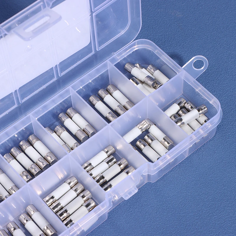 100Pcs Ceramic Fuse Cartridge 5MM X 20MM Slow Blow T 0.25A 0.5A 1A 2A 3A 5A 8A 10A 15A 20A 250V Ceramic Fuse