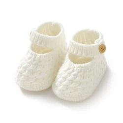 Spring Baby Prewalker 0-18m Infant Girl Solid Color Indoor Floor First Walker Shoes Fall Winter Knit Newborn Footwear Soft Soled