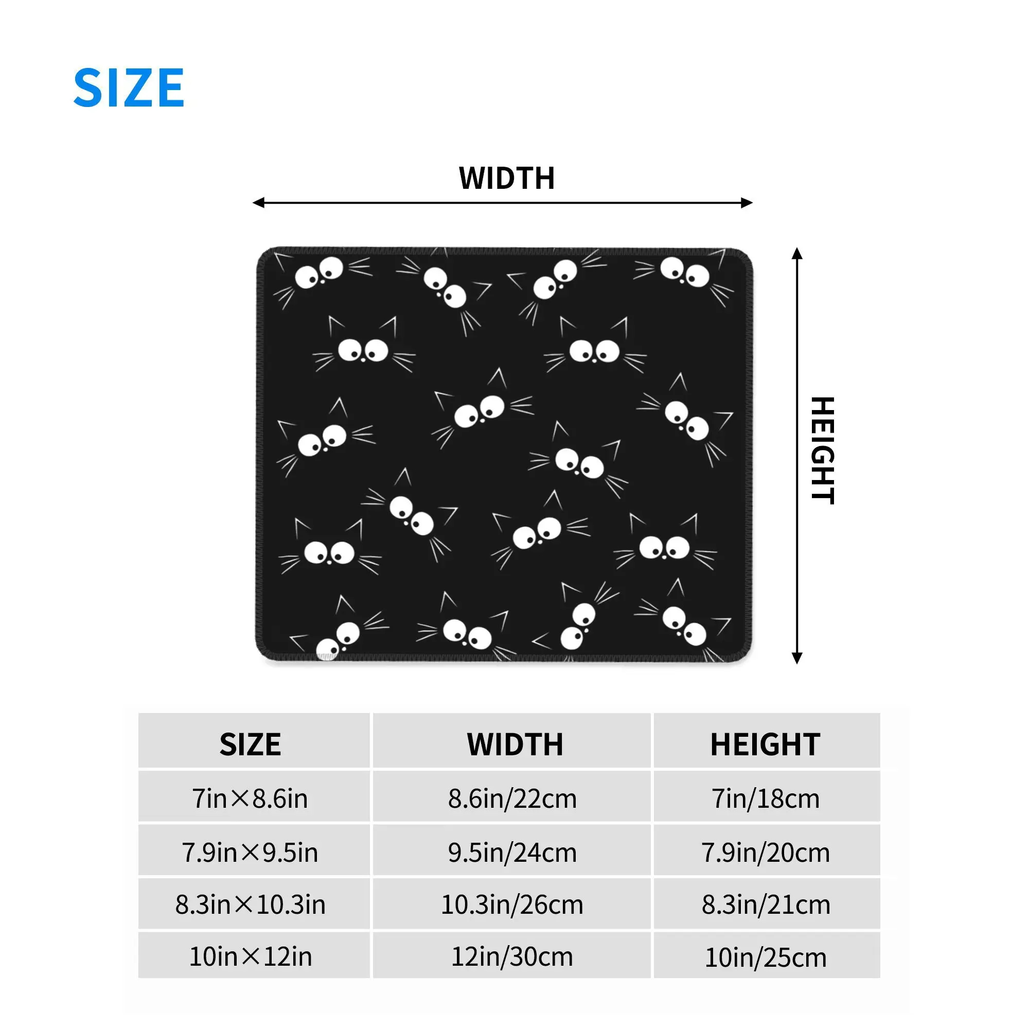 لطيف القطة السوداء نمط ماوس الوسادة الكمبيوتر لوحة المفاتيح الماوس حصيرة الألعاب الكمبيوتر المحمول حصيرة مكتب الملحقات الجدول الحصير