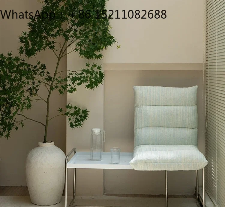 SCY modern simple single balcony sofa chair living room small apartment stainless steel leisure chair bedroom lazy sofa