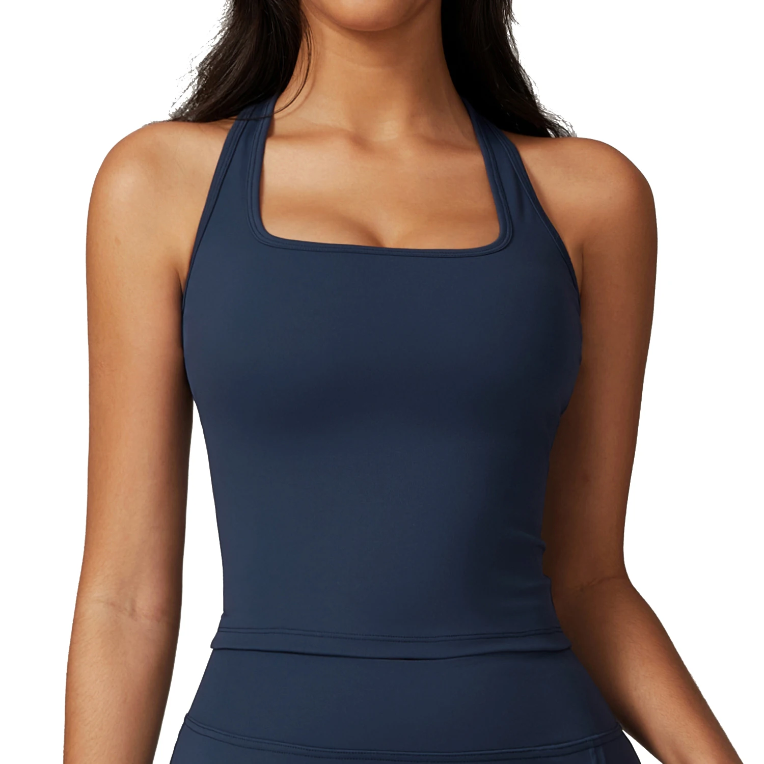 Women's Sleeveless Quick-Dry Compression Tank Tops Basic Square Neck Design for Running Inspired by Ins Style