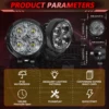 Mongeview-オフロード車、ジープ、トラック、オートバイ、suv、atv、10000lm、6000k、360w、m11に適したハイパワー円形ライト 4