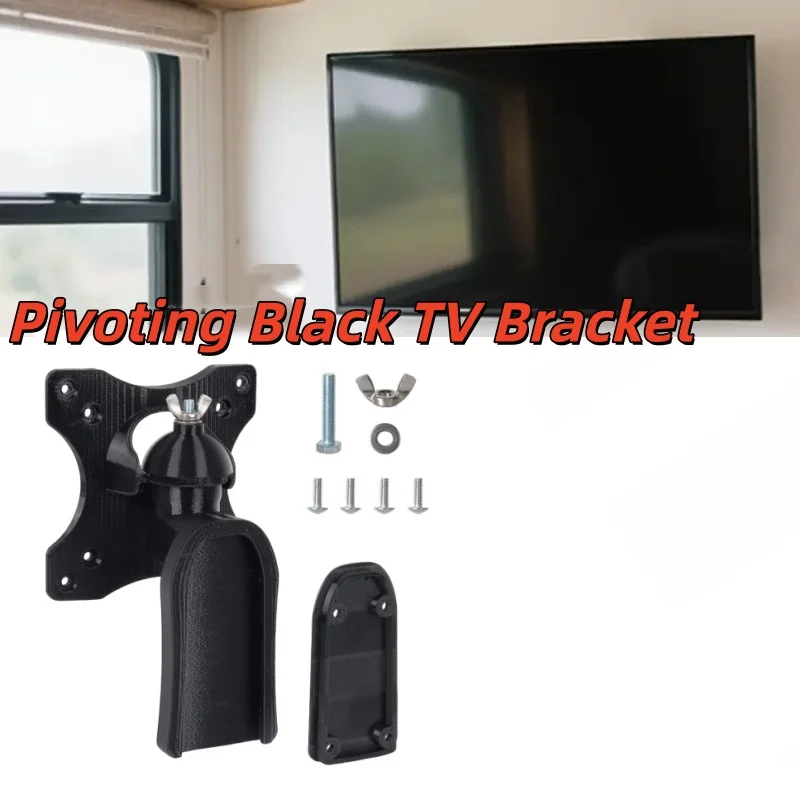 

1Set Durable Pivoting Black TV Bracket Wall Mount Kits For Caravan Motorhome Campervan Boat Accessories Easy Installation 88083