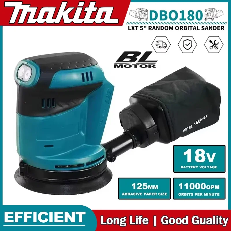 

Makita DBO180Z 18 В бесщеточный аккумуляторный диск случайный орбитальный шлифовальный станок деревообрабатывающий шлифовальный шпатлевка полировка голый инструмент