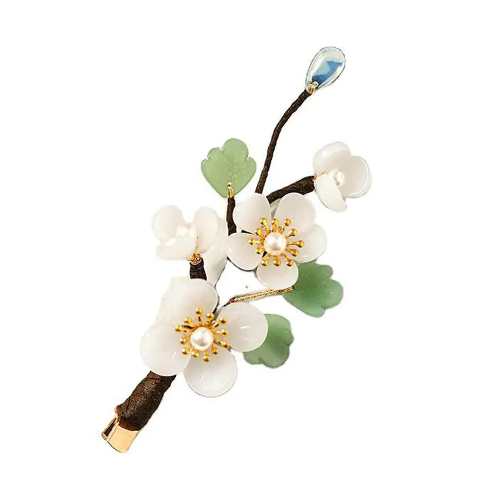 1Pcs Hairpin Accessories Chinese Style Floral Bridal Hair Clip for Elegant Women Girls Wedding Party Daily Life Headwear