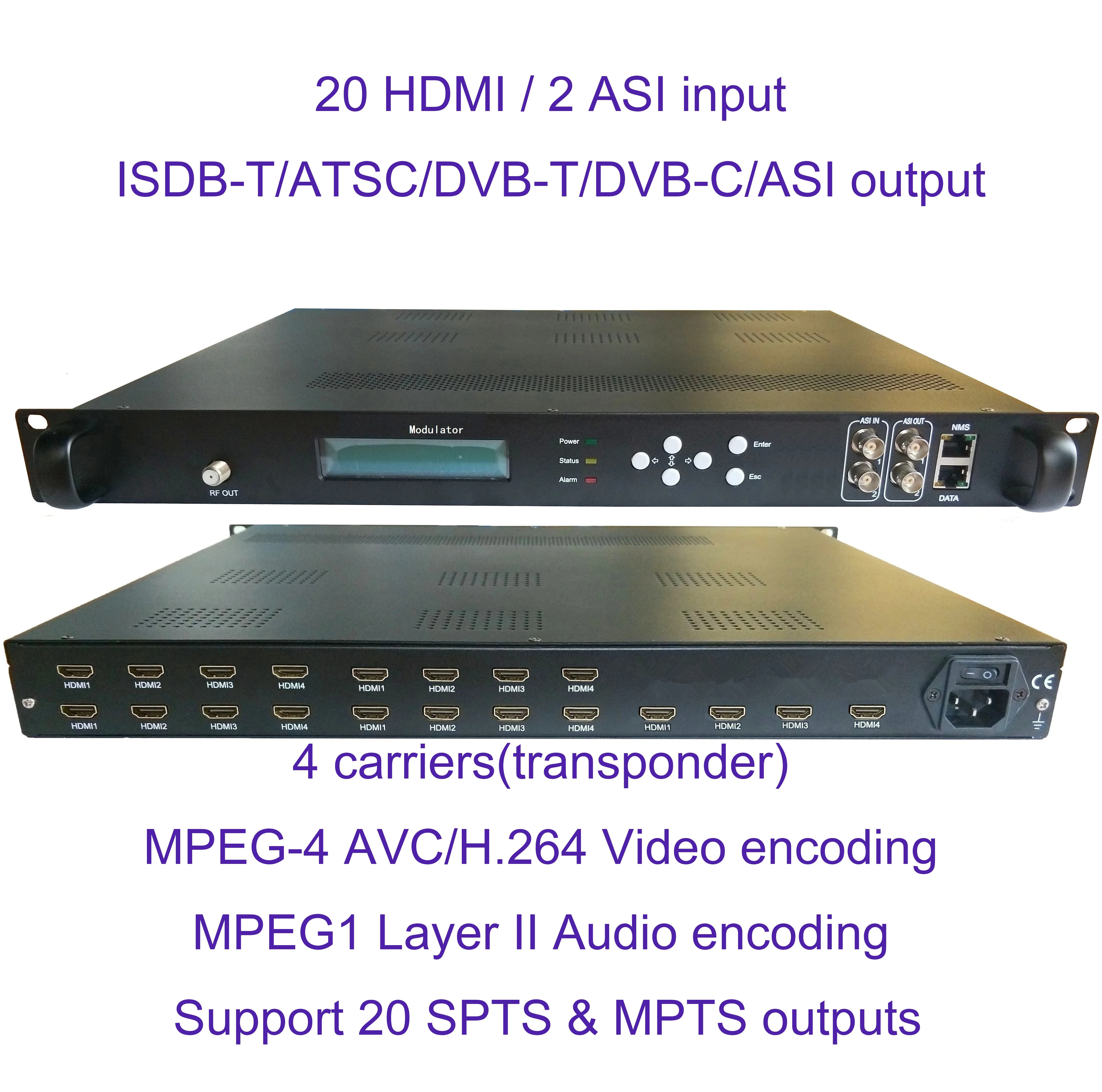 

20 hdmi-DVB-C/DVB-T/ATSC/ISDB-T модулятор кодировщика цифровой ТВ Headend QAM RF модулятор