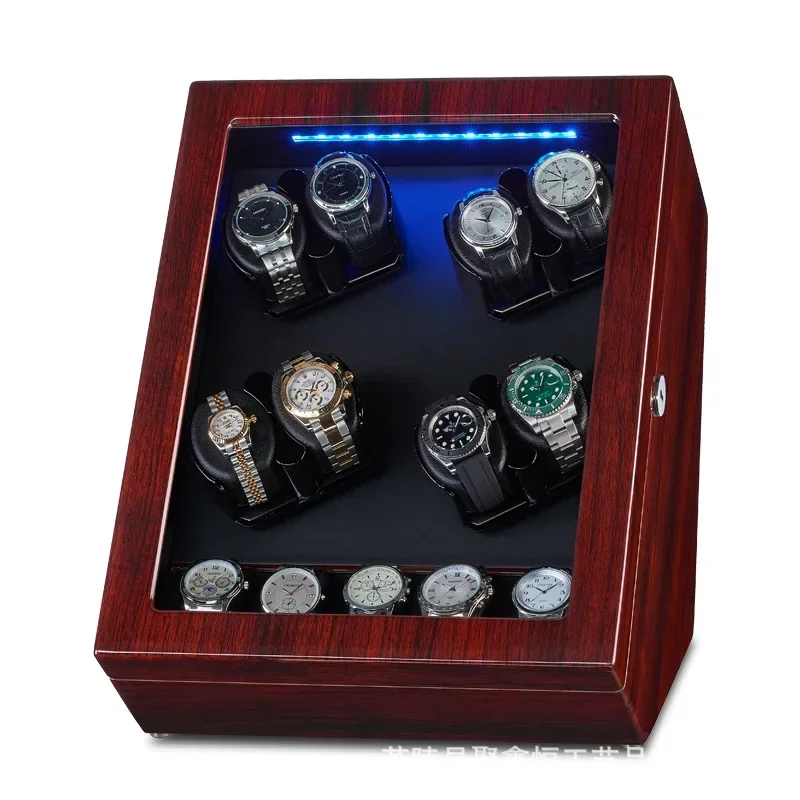 

8+5 Fully Reolxes Automatic Mechanical Watch Winder Box Rotator Watch Winding Cabinet Clock Casket Organizer Display Storage Box