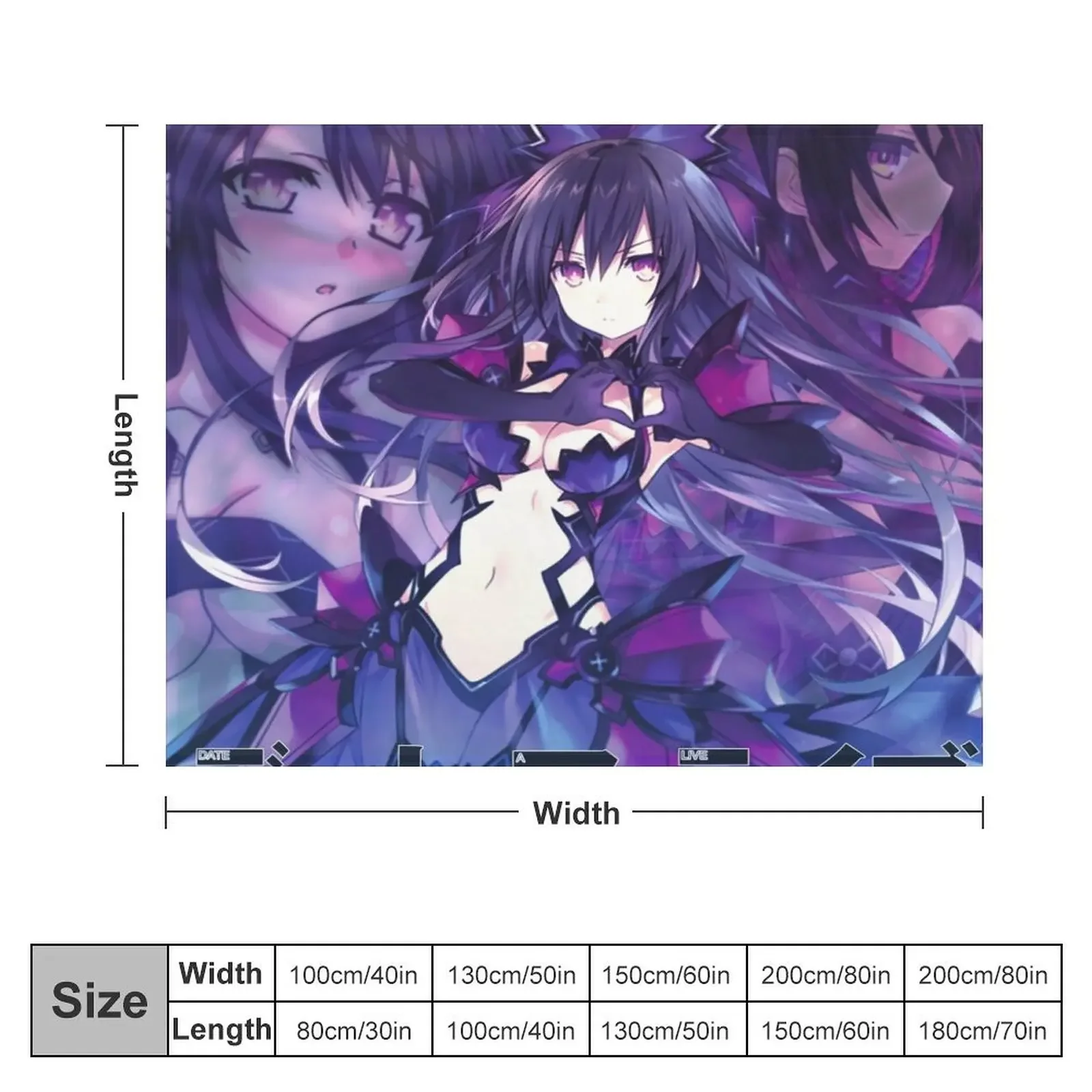 Date A Live reverse Tohka Throw Blanket Summer Personalized Gift Decorative Sofas Blankets