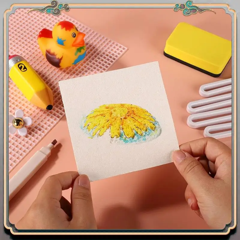 ورق نسيج رغوي سحري A46M-20X، ورق رسم نسيج رغوي لبطاقة السليلوز البيضاء لمستلزمات الأطفال الفنية ذاتية الصنع #2