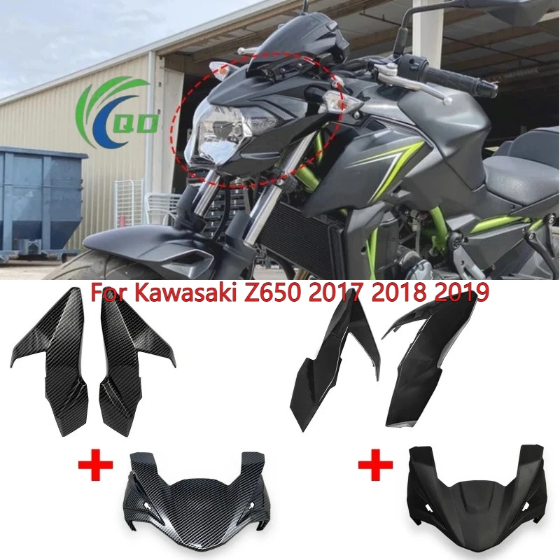 

Z650 Motorcycle Front Headlight Side Guard Fairing For Kawasaki Z 650 2017 2018 2019 Z-650 Front Winglet Upper Headlight Cover