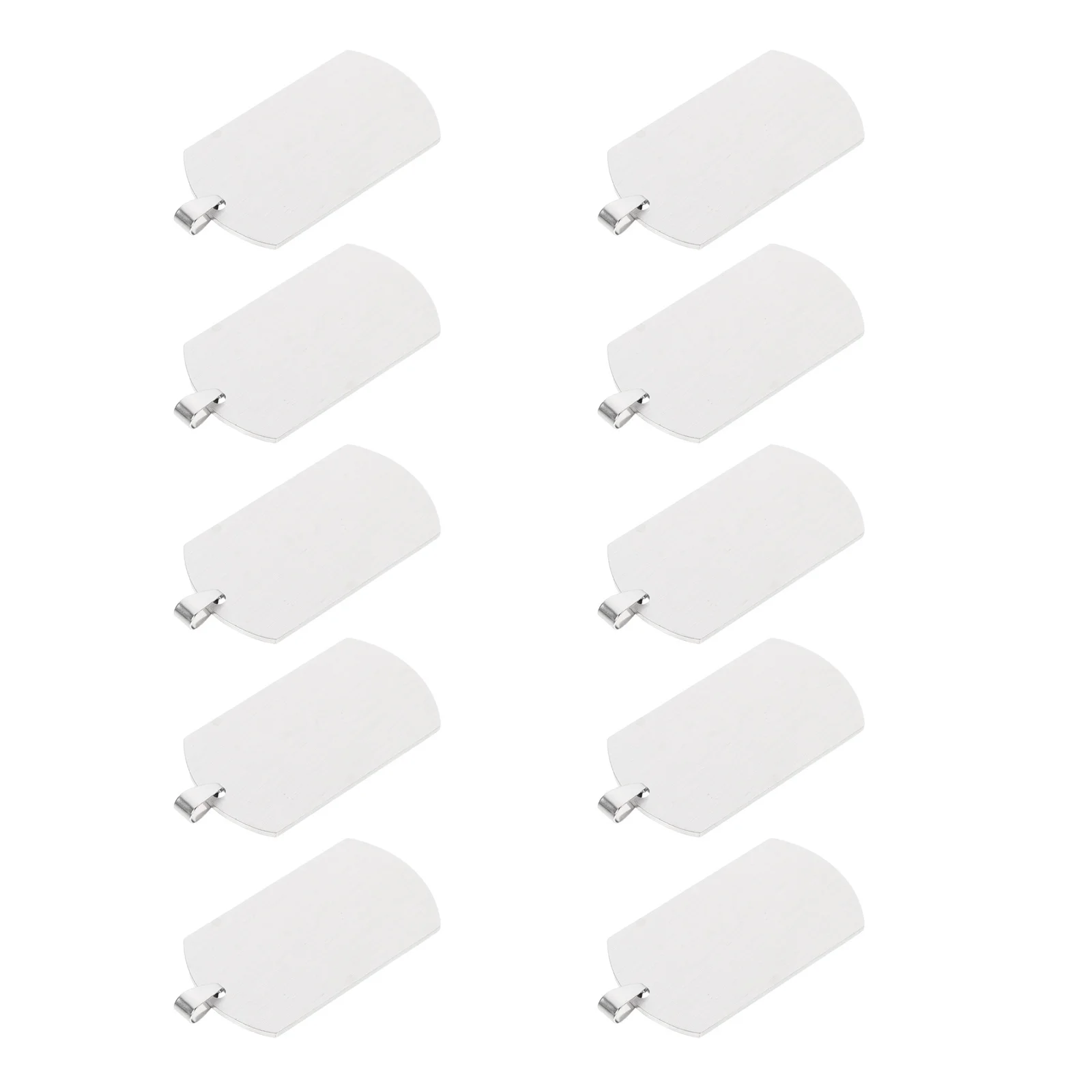 10Pcs Titanium Steel Blank Tags Military Style Dog Cat Pendants for DIY Stamping Engraving Keychain Necklace Stamping Tags