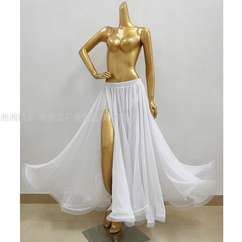 Professional Competition Sexy Chiffon for Women Belly Dance Performance Long Skirt Costume Dancer Dress 9 Color