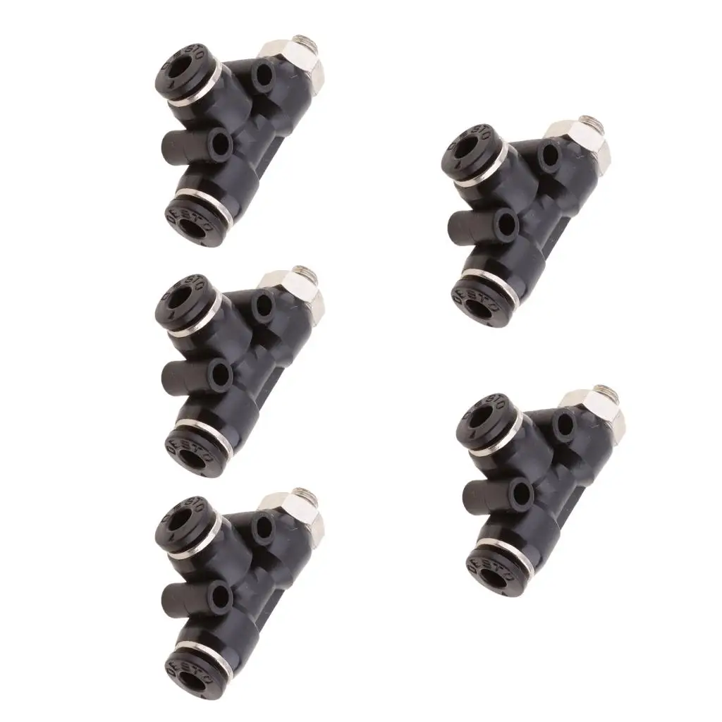5 Pieces Air Water Line Hose Tube Triple Push In Pneumatic Fitting 4MM 6MM 8MM