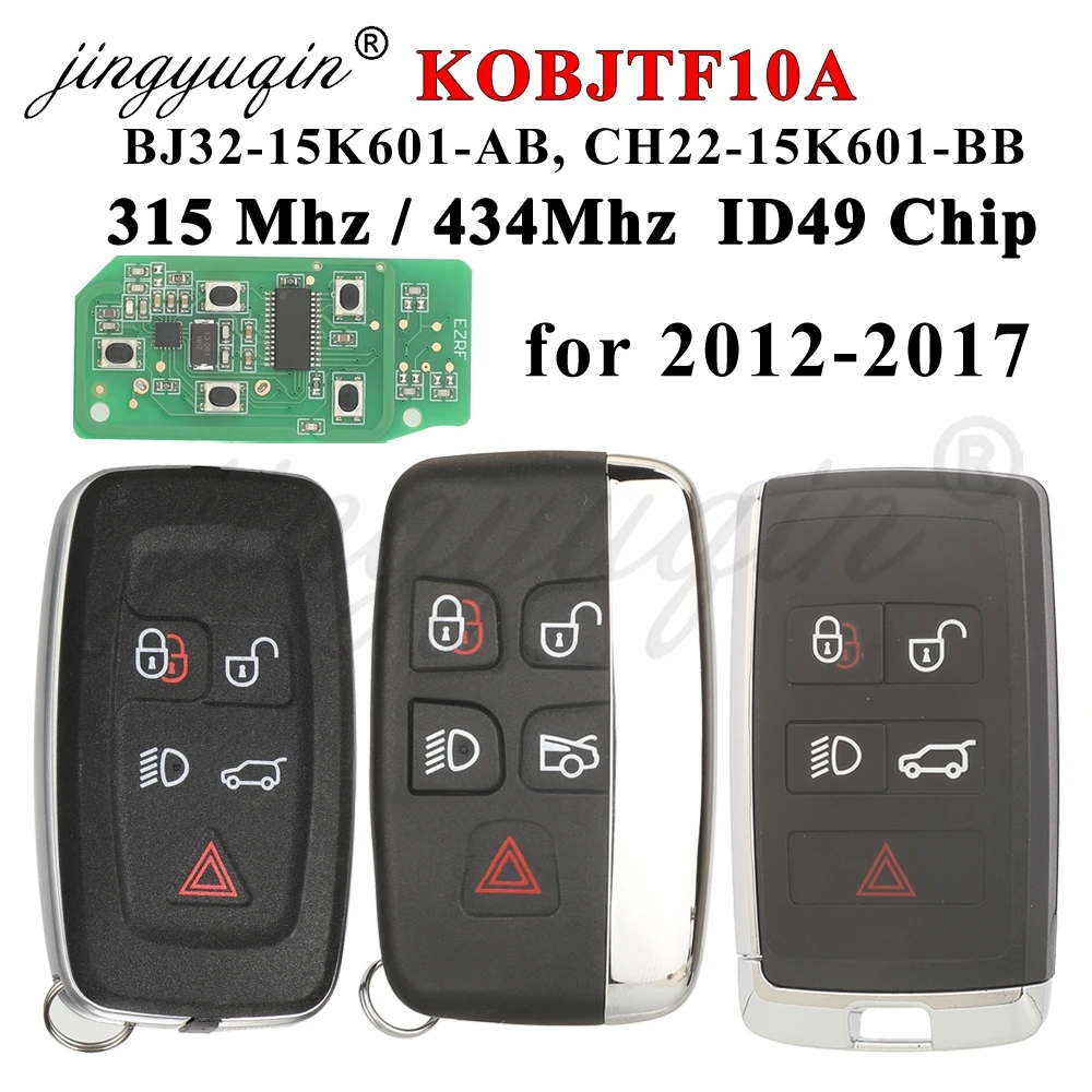 jingyuqin KOBJTF10A 315/433MHz ID49 Car Smart Remote Key For Land Rover Range Rover Sport Evoque Discovery4 Jaguar XE XJ XF XK F
