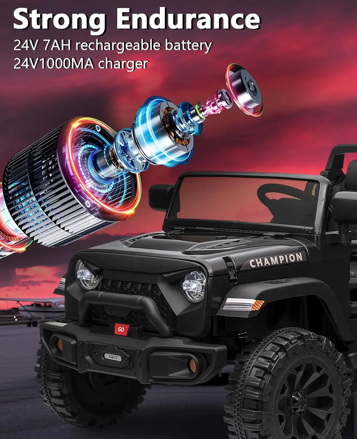 24V rit op auto 2-zits elektrische voertuigen voor kinderen speelgoed 3 snelheden 2x200W krachtige motor Bluetooth muziek power wielen met bediening