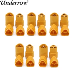 5pair/lot AMASS MT60 3.5mm 3 Pole Bullet Connector Plug With Sheath Set for RC Multicopter Quadcopter Airplane ESC Accessories