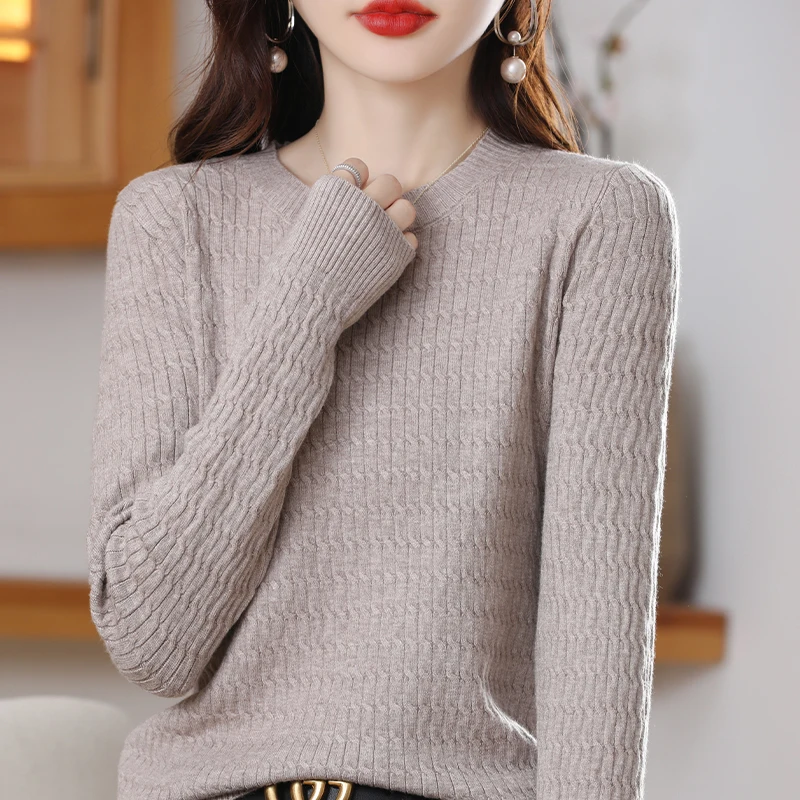 Ранняя осень, круглая трикотажная основа Ne Long Sve irt, женская верхняя одежда, верхняя одежда, свитер, универсальный женский свитер