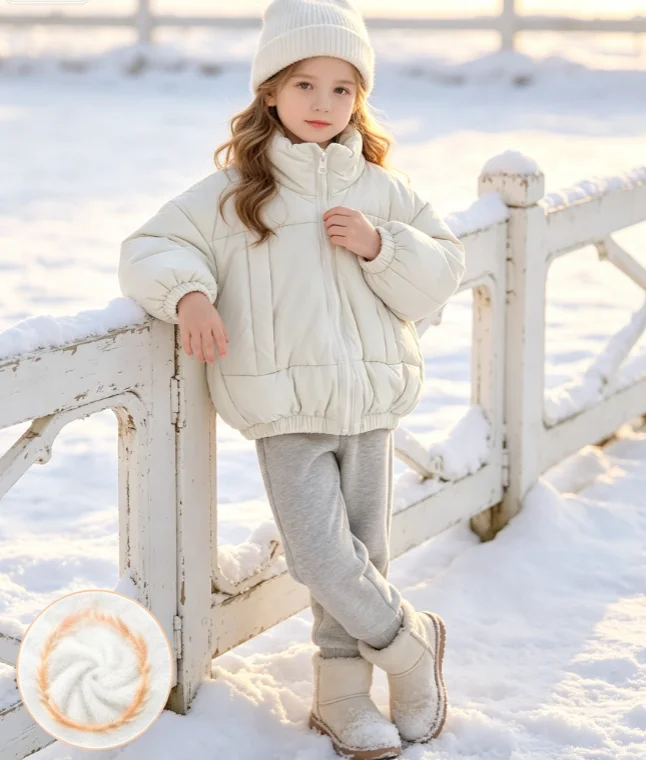 Cotton Clothes 2026 Autumn and Winter New Childrens Clothing Korean Style Boys and Girls Thickened Short Warm Bread Clothes