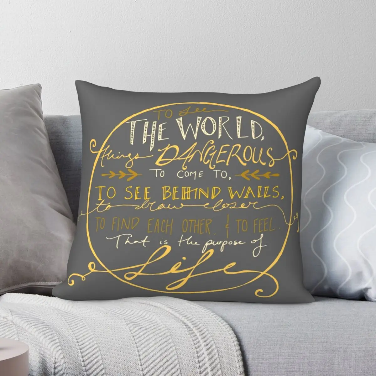 

Walter Mitty Quote Graphic Square Pillowcase Polyester Linen Velvet Printed Zip Decor Pillow Case Sofa Cushion Cover