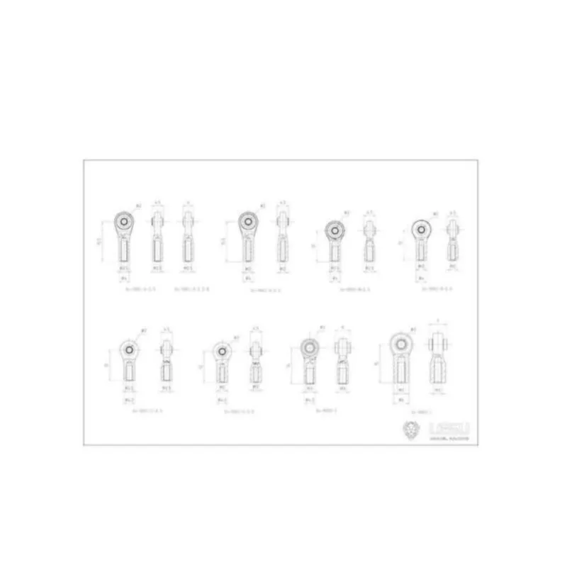 Łożysko przegubowe metalowe LESU do prętów 2,5 mm, część zamienna do modeli RC 1/14, ciężarówek, ciągników, samochodów, wywrotówek, zabawka TH10260-SMT5