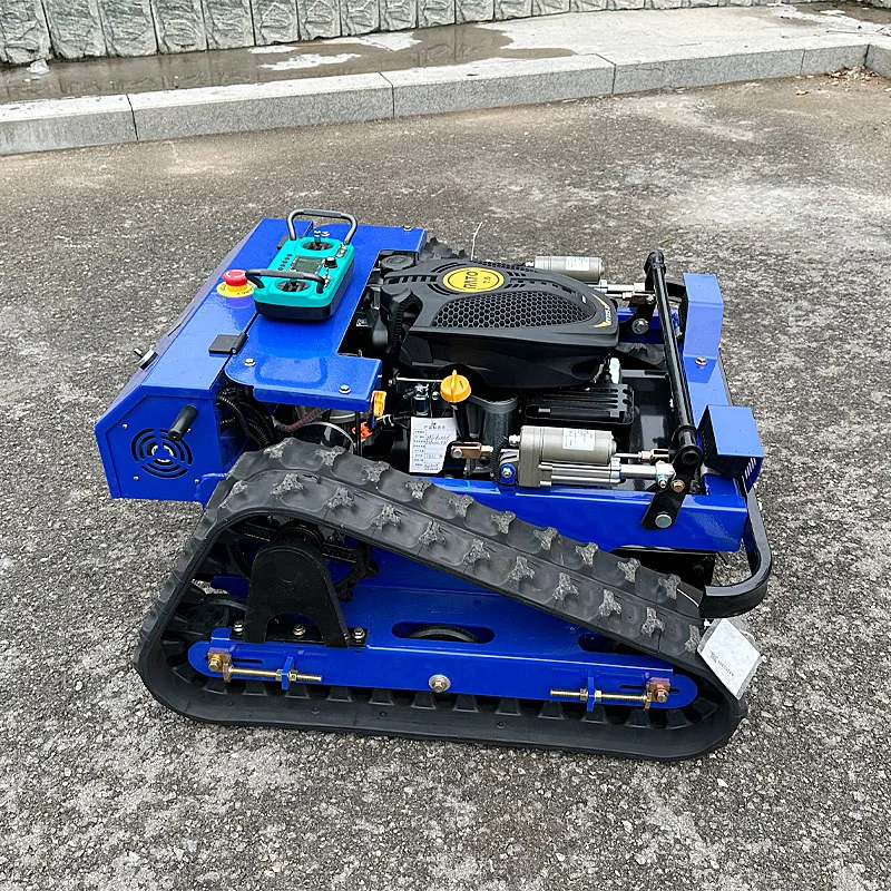 Customized Remote Control Tracked Lawn Mower 9 HP Slope Garden Reclamation  Grass Cutter Weed Killer
