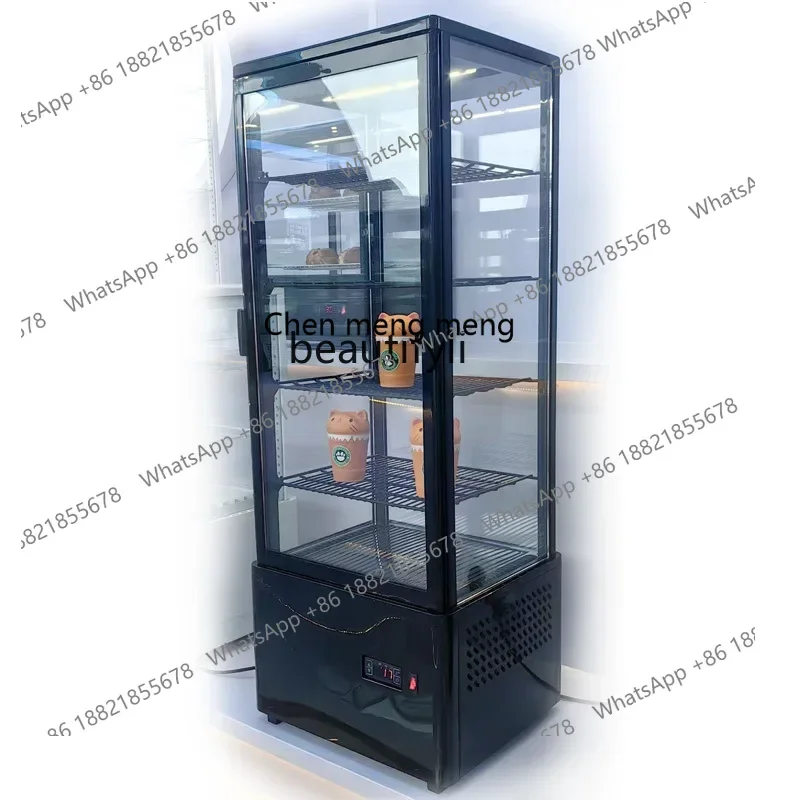 

Z189 Четырехсторонняя прозрачная стеклянная витрина с воздушным охлаждением, однодверная вертикальная морозильная камера для напитков и продуктов питания, холодильная кабина