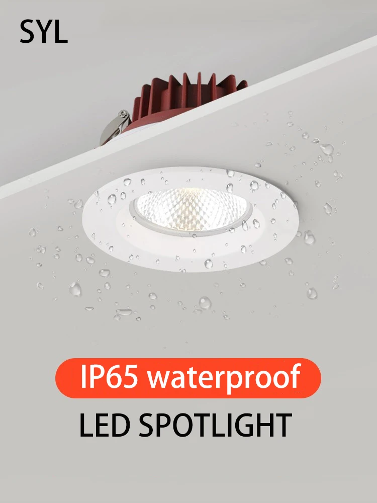 Focos Led resistentes al agua IP65, lámpara de techo empotrada para baño, cocina, Toile, antiniebla, COB, 110V, 220V