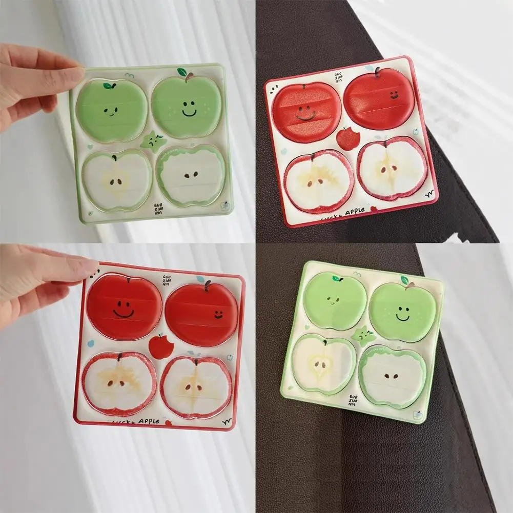 4Pcs/Set Apple-Shaped Powder Puff Face Cosmetic Makeup Tool Reusable Washable Dry Wet Two-Way Concealer Sponge Mini Powder Puff