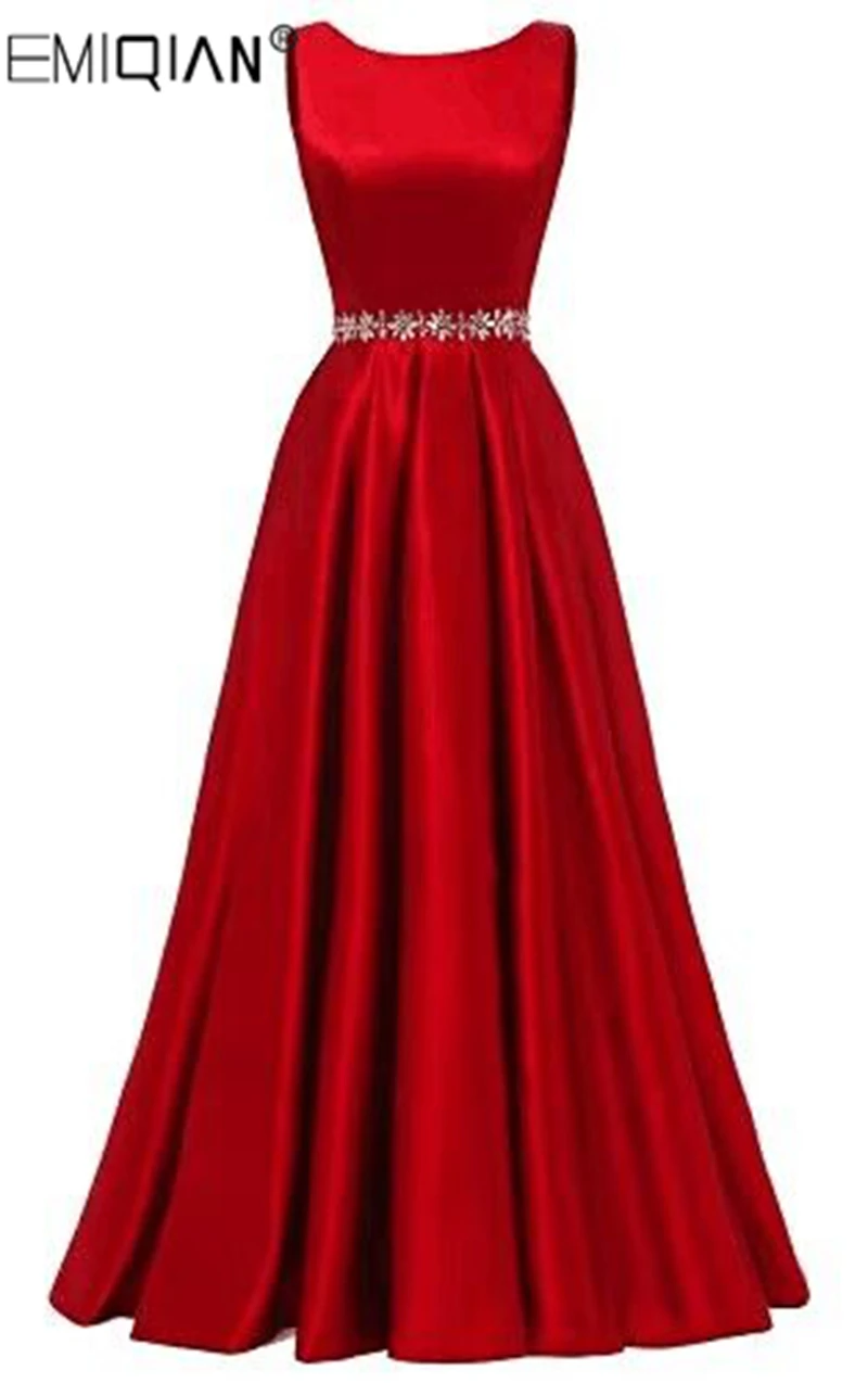 A Line Boat Neck Beaded Evening Dress Custom Made Outdoor Satin Wedding Formal Prom Dress Floor Length Evening Gown Bridal