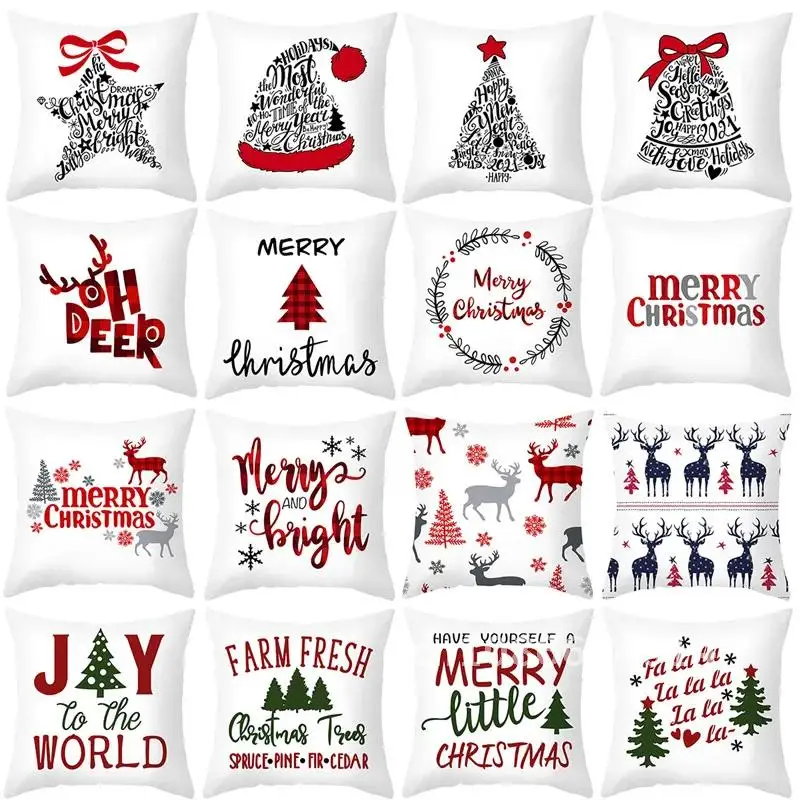 

Christmas Pillowcase Cover Cushion Merry Christmas Decorations For Home Noel Navidad 2021 Xmas Ornaments Happy New Year 2021