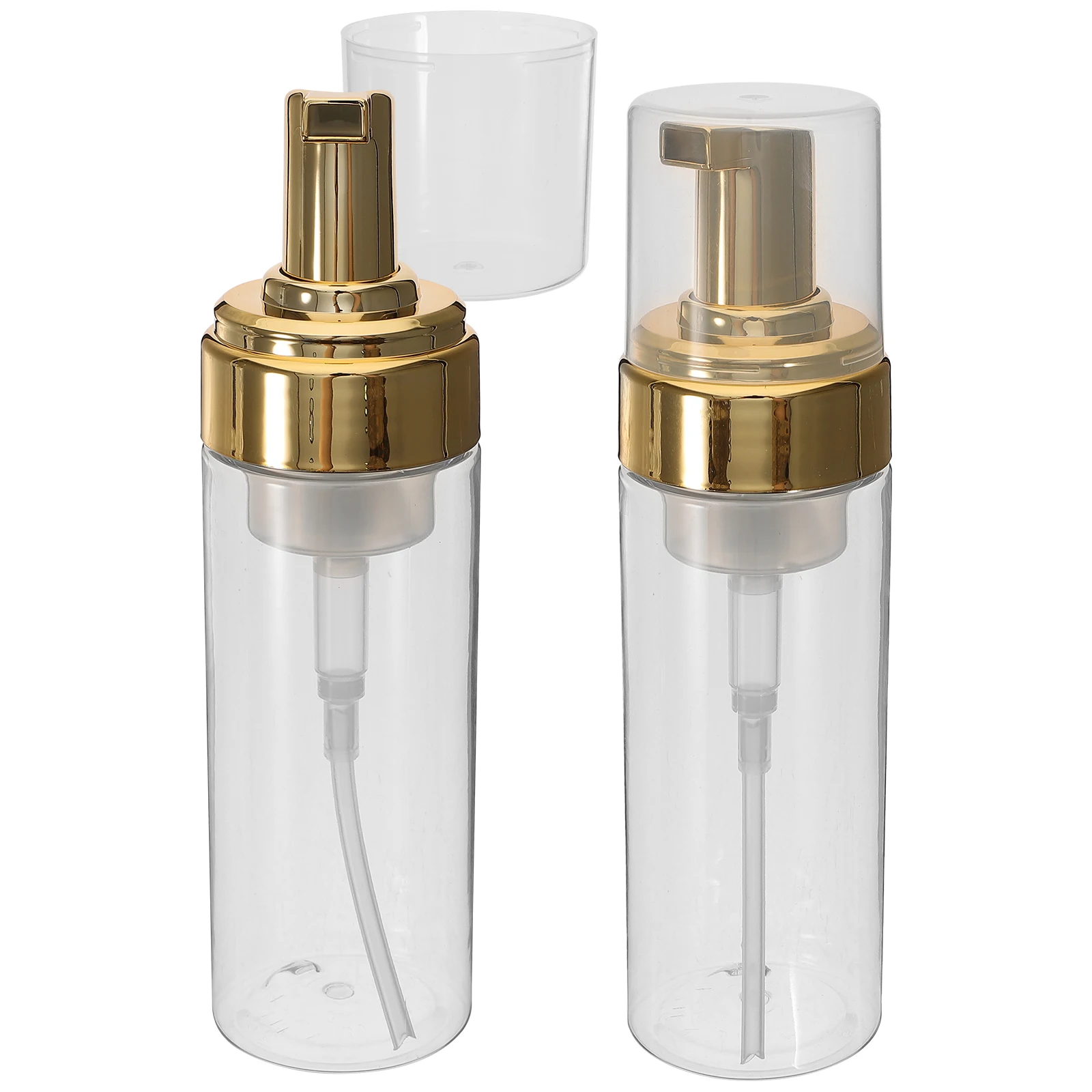 إعادة الملء 100 120 150 مللي زجاجة مضخة بلوري 2 قطعة موزع سفر فارغ حاوية غسول شامبو شفافة #4